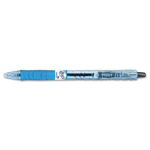 B2p Bottle-2-pen Recycled Ballpoint Pen, Retractable, Fine 0.7 Mm, Black Ink, Translucent Blue Barrel, Dozen