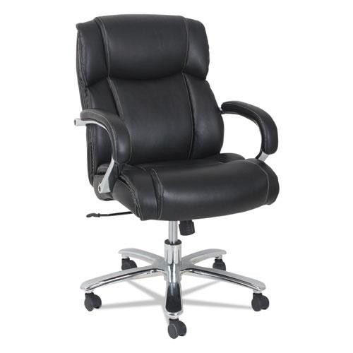 Alera Maxxis Series Big/tall Bonded Leather Chair, Supports 450 Lb, 21.26" To 25" Seat Height, Black Seat/back, Chrome Base