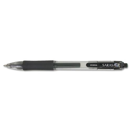 Sarasa Dry Gel X20 Gel Pen, Retractable, Medium 0.7 Mm, Black Ink, Smoke Barrel, 12/pack