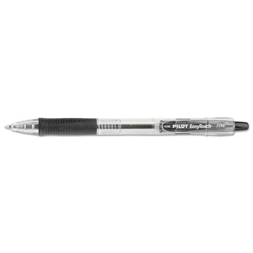 Easytouch Ballpoint Pen, Retractable, Fine 0.7 Mm, Black Ink, Clear Barrel, Dozen