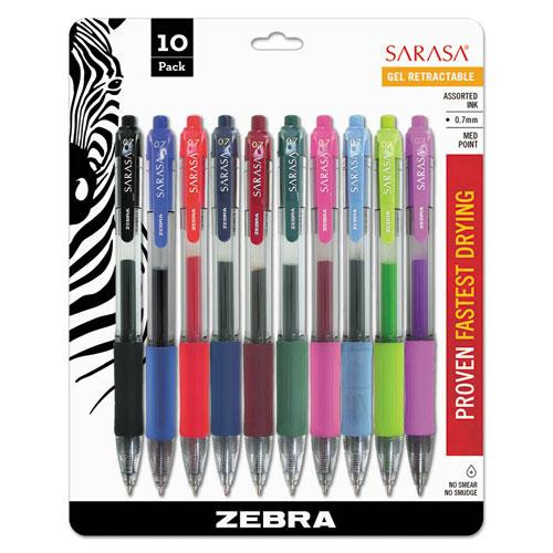 Sarasa Dry Gel X20 Gel Pen, Retractable, Medium 0.7 Mm, Assorted Ink And Barrel Colors, 10/pack