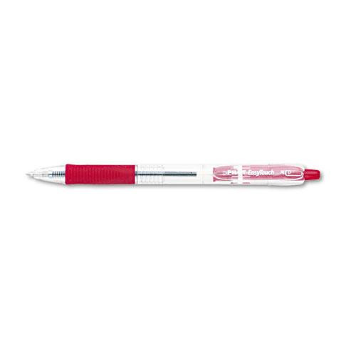 Easytouch Ballpoint Pen, Retractable, Medium 1 Mm, Red Ink, Clear Barrel, Dozen