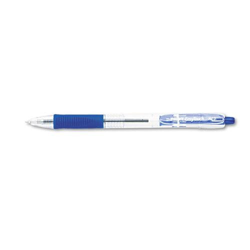 Easytouch Ballpoint Pen, Retractable, Medium 1 Mm, Blue Ink, Clear Barrel, Dozen