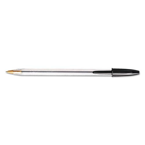 Cristal Xtra Smooth Ballpoint Pen, Stick, Medium 1 Mm, Black Ink, Clear Barrel, Dozen