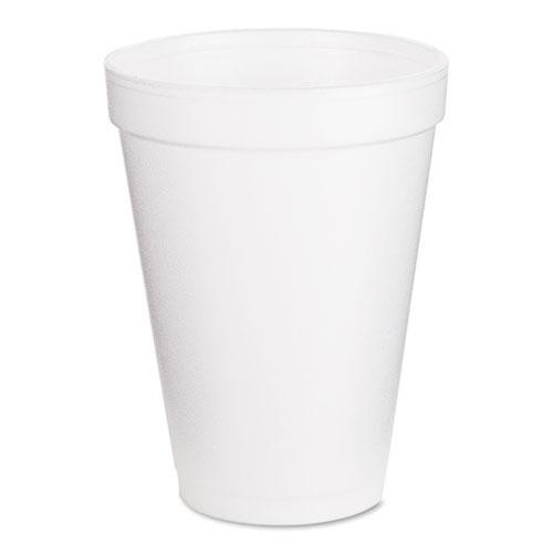 Foam Drink Cups, 12 Oz, White, 25/bag, 40 Bags/carton