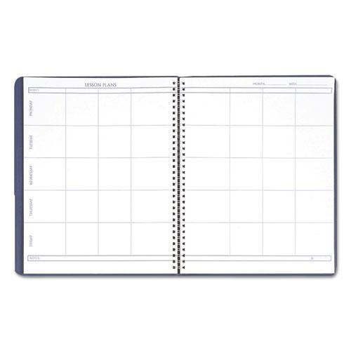 Recycled Lesson Plan Book, Weekly, Two-page Spread (eight Classes), 11 X 8.5, Blue Cover