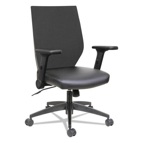 Alera Eb-t Series Synchro Mid-back Flip-arm Chair, Supports Up To 275 Lb, 17.71" To 21.65" Seat Height, Black
