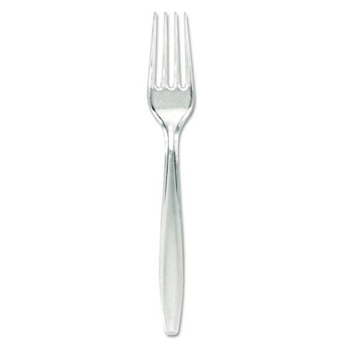 Plastic Cutlery, Forks, Heavyweight, Clear, 1,000/carton