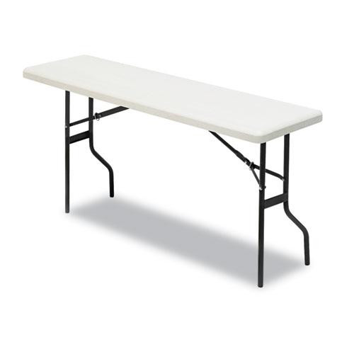Indestructable Classic Folding Table, Rectangular Top, 250 Lb Capacity, 60w X 18d X 29h, Platinum