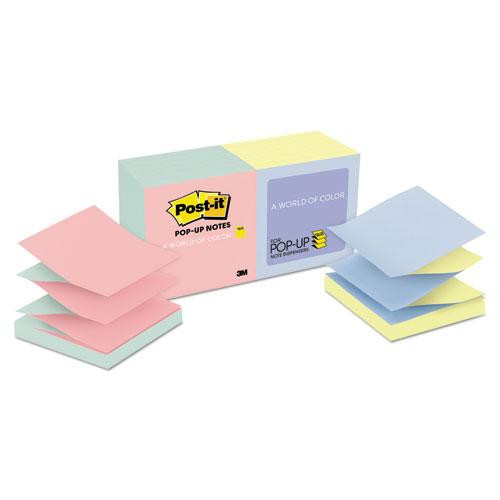 Original Pop-up Refill, Beachside Cafe Collection Alternating-color Value Pack, 3" X 3", 100 Sheets/pad, 12 Pads/pack