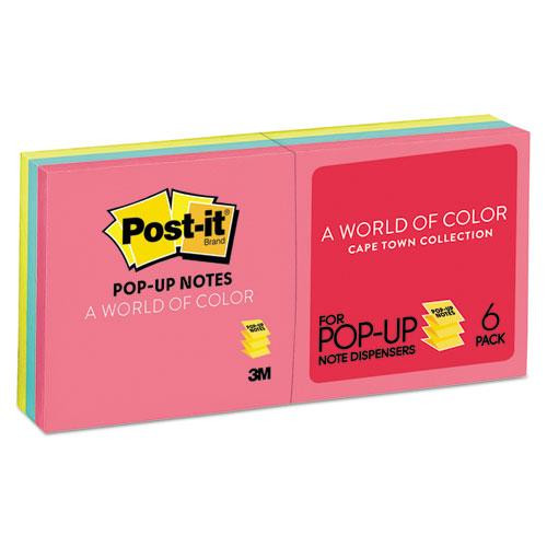 Original Pop-up Refill, 3" X 3", Poptimistic Collection Colors, 100 Sheets/pad, 6 Pads/pack