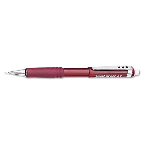 Twist-erase Iii Mechanical Pencil, 0.7 Mm, Hb (#2.5), Black Lead, Red Barrel
