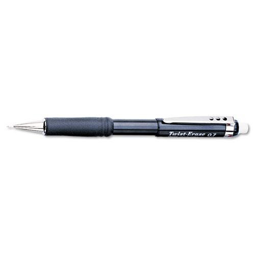 Twist-erase Iii Mechanical Pencil, 0.7 Mm, Hb (#2.5), Black Lead, Black Barrel