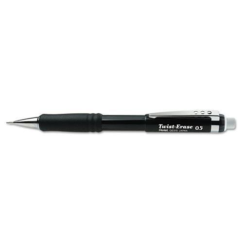 Twist-erase Iii Mechanical Pencil, 0.5 Mm, Hb (#2.5), Black Lead, Black Barrel