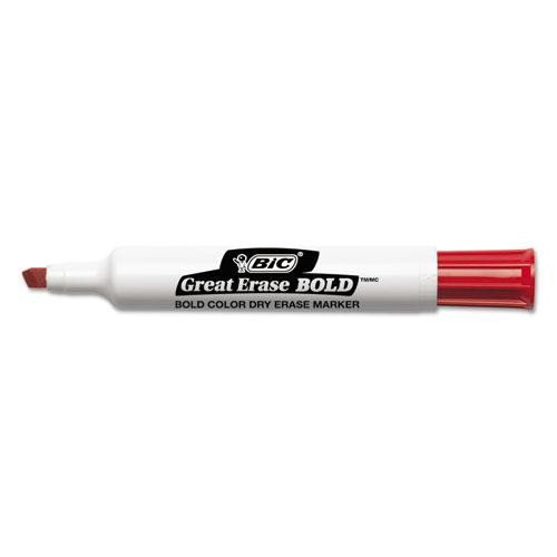 Intensity Bold Tank-style Dry Erase Marker, Broad Chisel Tip, Red, Dozen