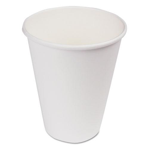 Paper Hot Cups, 12 Oz, White, 50 Cups/sleeve, 20 Sleeves/carton
