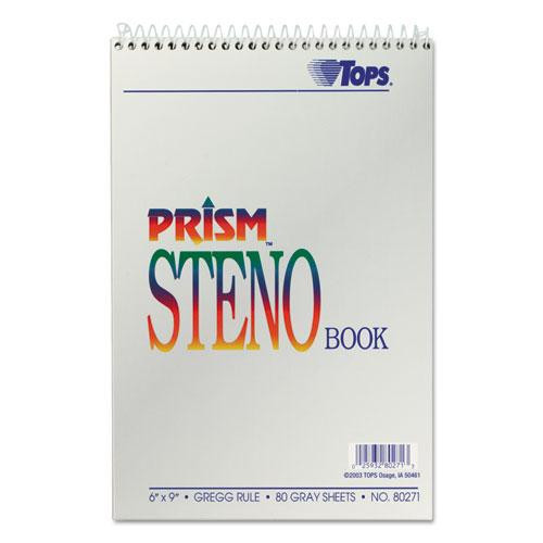 Prism Steno Pads, Gregg Rule, Gray Cover, 80 Gray 6 X 9 Sheets, 4/pack