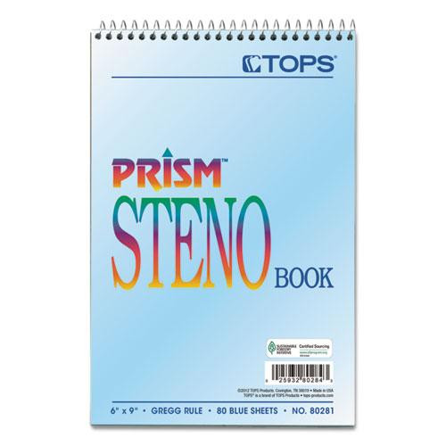 Prism Steno Pads, Gregg Rule, Blue Cover, 80 Blue 6 X 9 Sheets, 4/pack