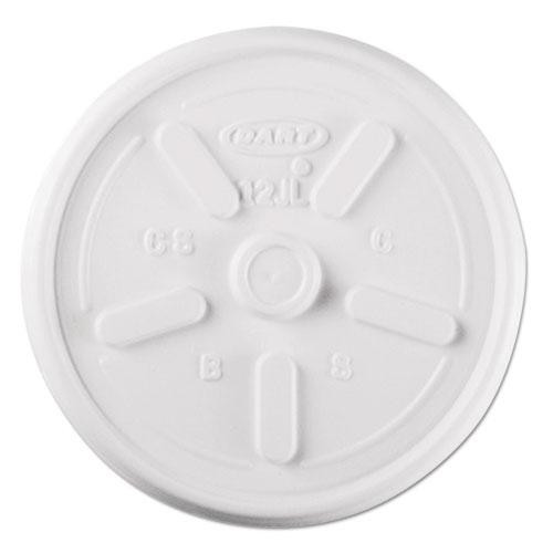 Plastic Lids For Foam Cups, Bowls And Containers, Vented, Fits 6-14 Oz, White, 100/pack, 10 Packs/carton
