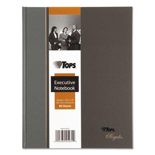 Royale Casebound Business Notebooks, 1 Subject, Medium/college Rule, Black/gray Cover, 10.5 X 8, 96 Sheets