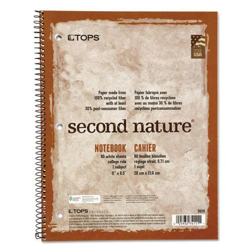 Second Nature Single Subject Wirebound Notebook, Medium/college Rule, Randomly Assorted Covers, 11 X 8.5, 80 Sheets