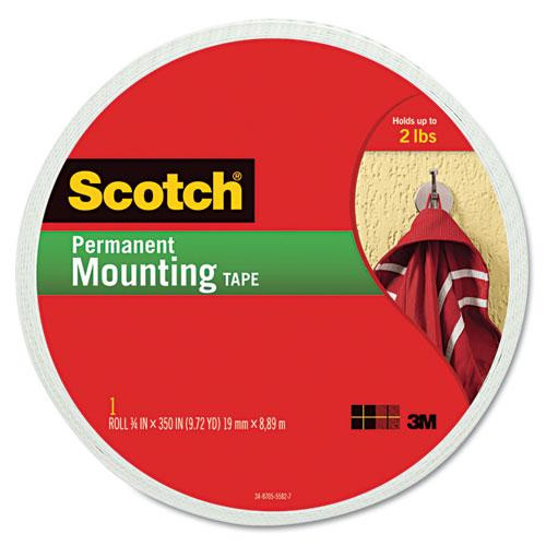 Permanent High-density Foam Mounting Tape, Holds Up To 2 Lbs, 0.75 X 350, White