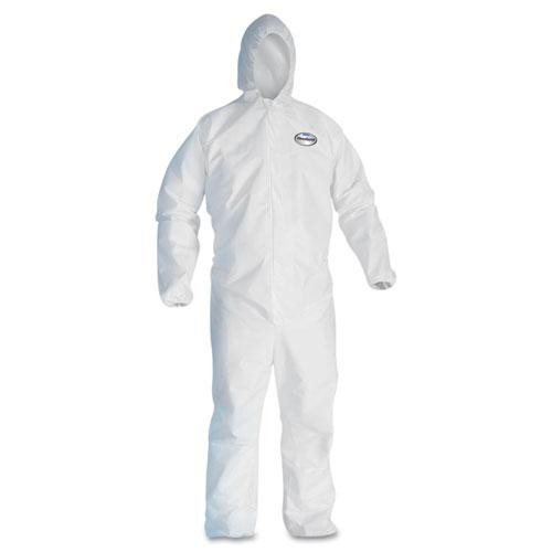 A30 Elastic-back And Cuff Hooded Coveralls, X-large, White, 25/carton