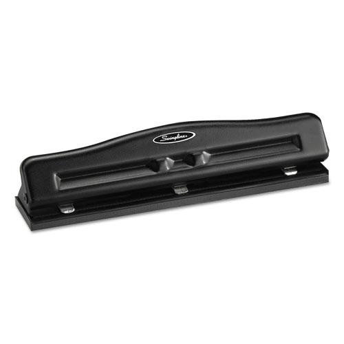 11-sheet Commercial Adjustable Desktop Two- To Three-hole Punch, 9/32" Holes, Black