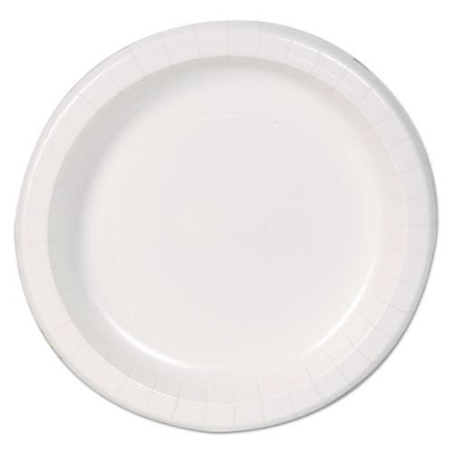 Paper Dinnerware, Plates, White, 8.5" Dia, 125/pack