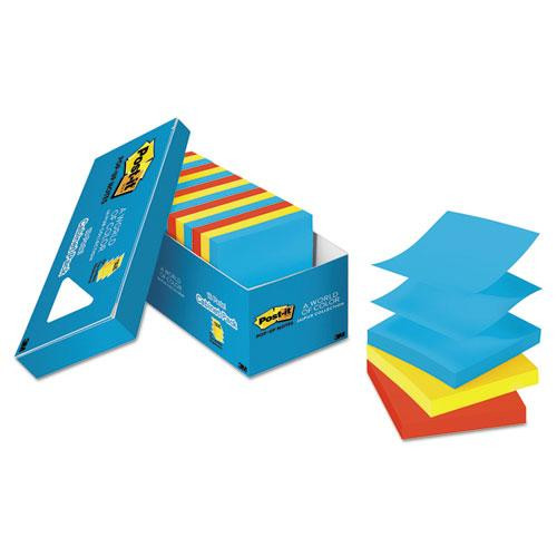 Original Pop-up Refill Cabinet Pack, 3" X 3", Floral Fantasy Collection Colors, 100 Sheets/pad, 18 Pads/pack