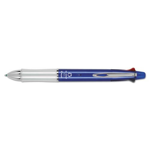 Dr. Grip 4 + 1 Multi-color Ballpoint Pen/pencil, Retractable, 0.7 Mm Pen/0.5 Mm Pencil, Black/blue/green/red Ink, Blue Barrel