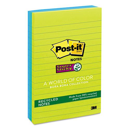 Recycled Notes In Oasis Collection Colors, Note Ruled, 4" X 6", 90 Sheets/pad, 3 Pads/pack