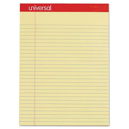 Perforated Ruled Writing Pads, Wide/legal Rule, Red Headband, 50 Canary-yellow 8.5 X 11.75 Sheets, Dozen
