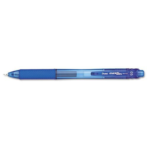 Energel-x Gel Pen, Retractable, Fine 0.5 Mm Needle Tip, Blue Ink, Blue Barrel, Dozen