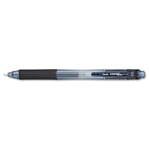 Energel-x Gel Pen, Retractable, Fine 0.5 Mm Needle Tip, Black Ink, Black Barrel, Dozen