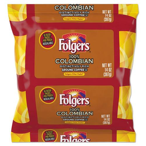 Coffee Filter Packs, 100% Colombian, 1.4 Oz Pack, 40/carton