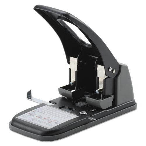 100-sheet High Capacity Two-hole Punch, Fixed Centers, 9/32" Holes, Black/gray
