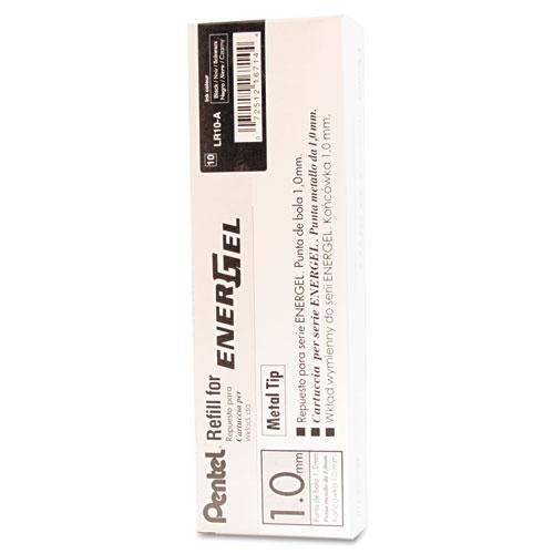 Refill For Pentel Energel Retractable Liquid Gel Pens, Bold Conical Tip, Black Ink