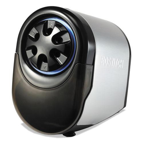 Quietsharp Glow Classroom Electric Pencil Sharpener, Ac-powered, 6.13 X 10.69 X 9, Silver/black