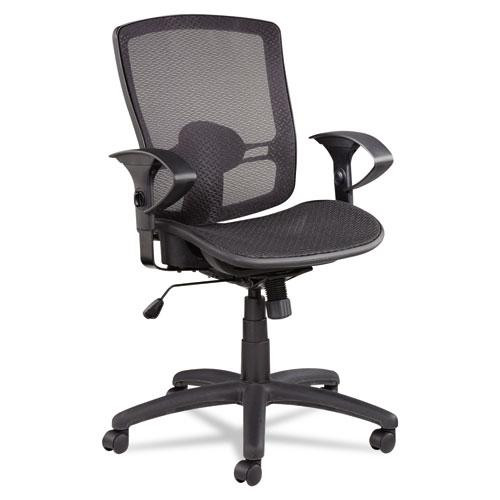Alera Etros Series Suspension Mesh Mid-back Synchro Tilt Chair, Supports Up To 275 Lb, 15.74" To 19.68" Seat Height, Black