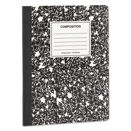 Composition Book, Medium/college Rule, Black Marble Cover, 9.75 X 7.5, 100 Sheets