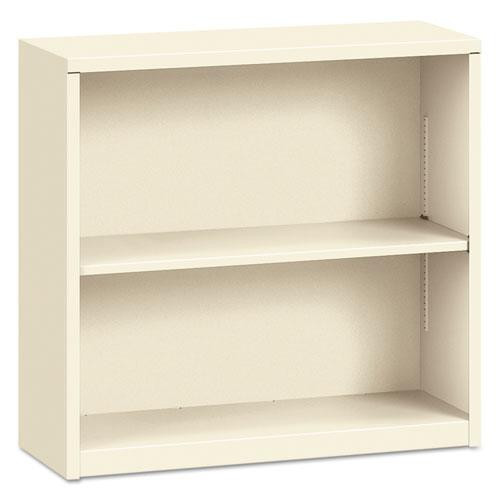 Metal Bookcase, Two-shelf, 34-1/2w X 12-5/8d X 29h, Putty