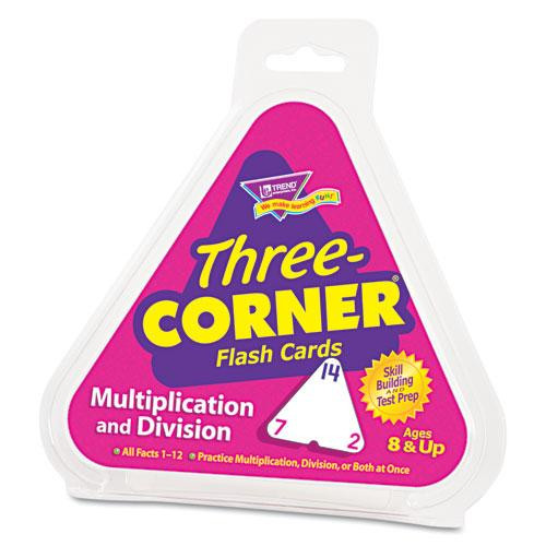 Three-corner Flash Cards, Multiplication/division, 5.5 X 5.5, 48/set