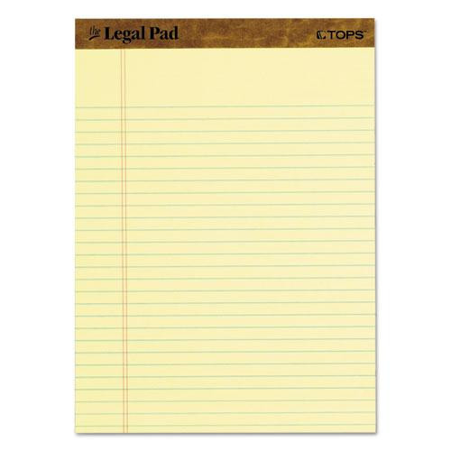 "the Legal Pad" Ruled Perforated Pads, Wide/legal Rule, 50 Canary-yellow 8.5 X 11.75 Sheets, Dozen