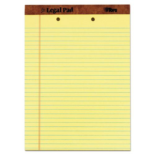 "the Legal Pad" Ruled Perforated Pads, Wide/legal Rule, 50 Canary-yellow 8.5 X 11.75 Sheets, Dozen - TOP7531