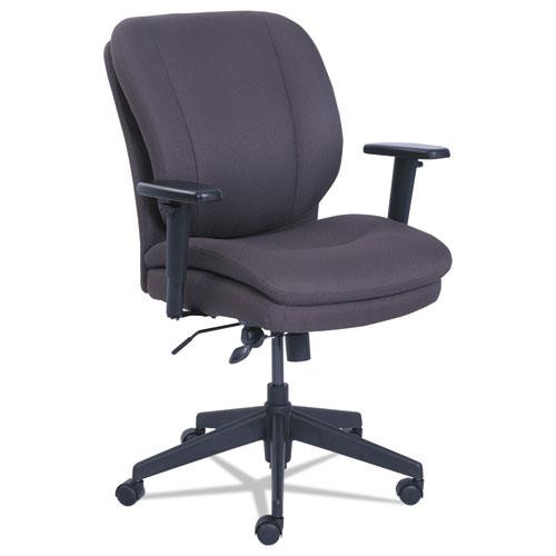 Cosset Ergonomic Task Chair, Supports Up To 275 Lb, 19.5" To 22.5" Seat Height, Gray Seat/back, Black Base