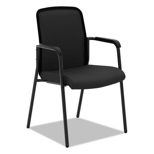 Vl518 Mesh Back Multi-purpose Chair With Arms, Supports Up To 250 Lb, 19" Seat Height, Black Seat, Black Back, Black Base