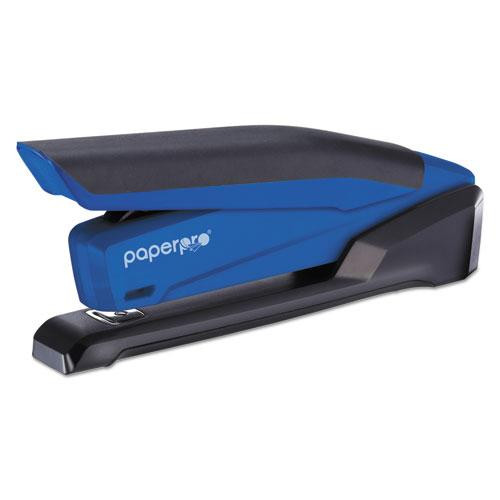 Inpower Spring-powered Desktop Stapler With Antimicrobial Protection, 20-sheet Capacity, Blue/black