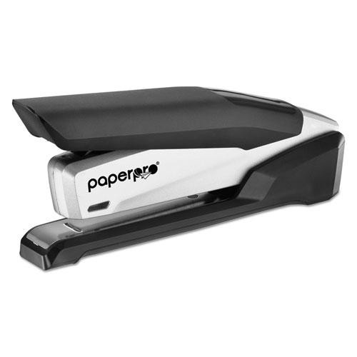 Inpower Spring-powered Desktop Stapler With Antimicrobial Protection, 28-sheet Capacity, Black/silver