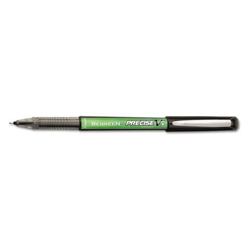Precise V5 Begreen Roller Ball Pen, Stick, Extra-fine 0.5 Mm, Black Ink, Black Barrel, Dozen